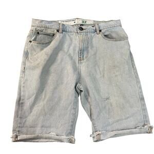 LIFTED RESEARH GROUP Men's True Straight Cut-Off Denim Short Size 32
